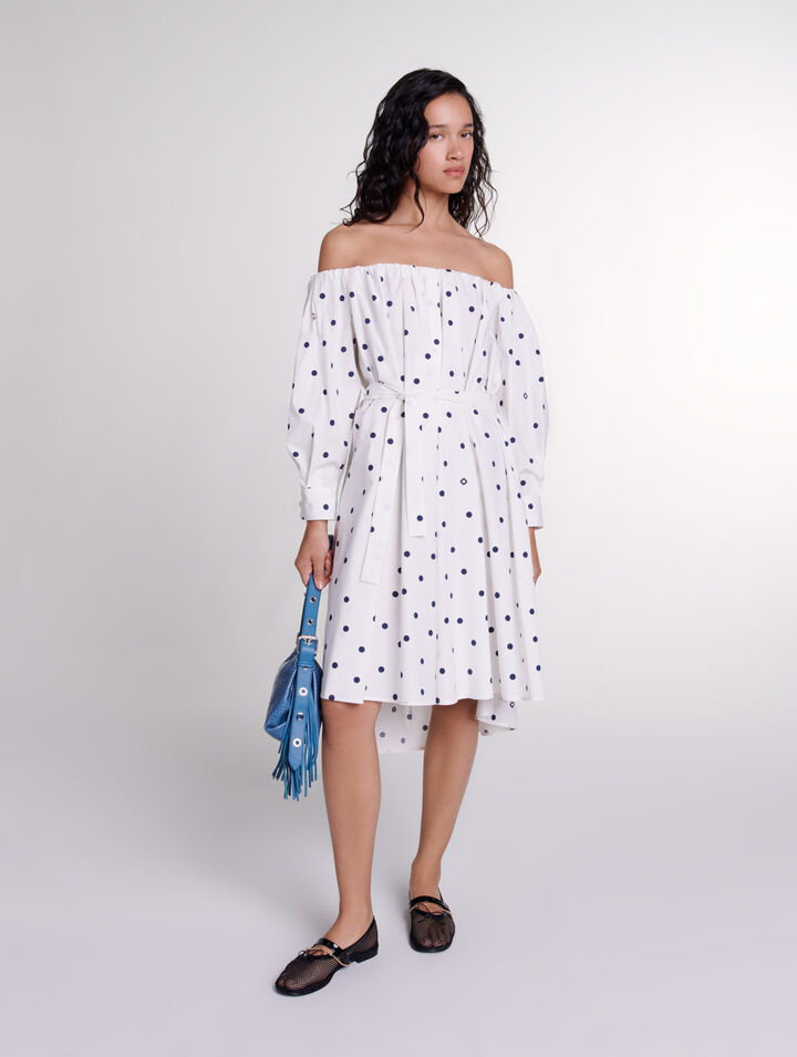 Hemdkleid mit Bardot-Kragen 