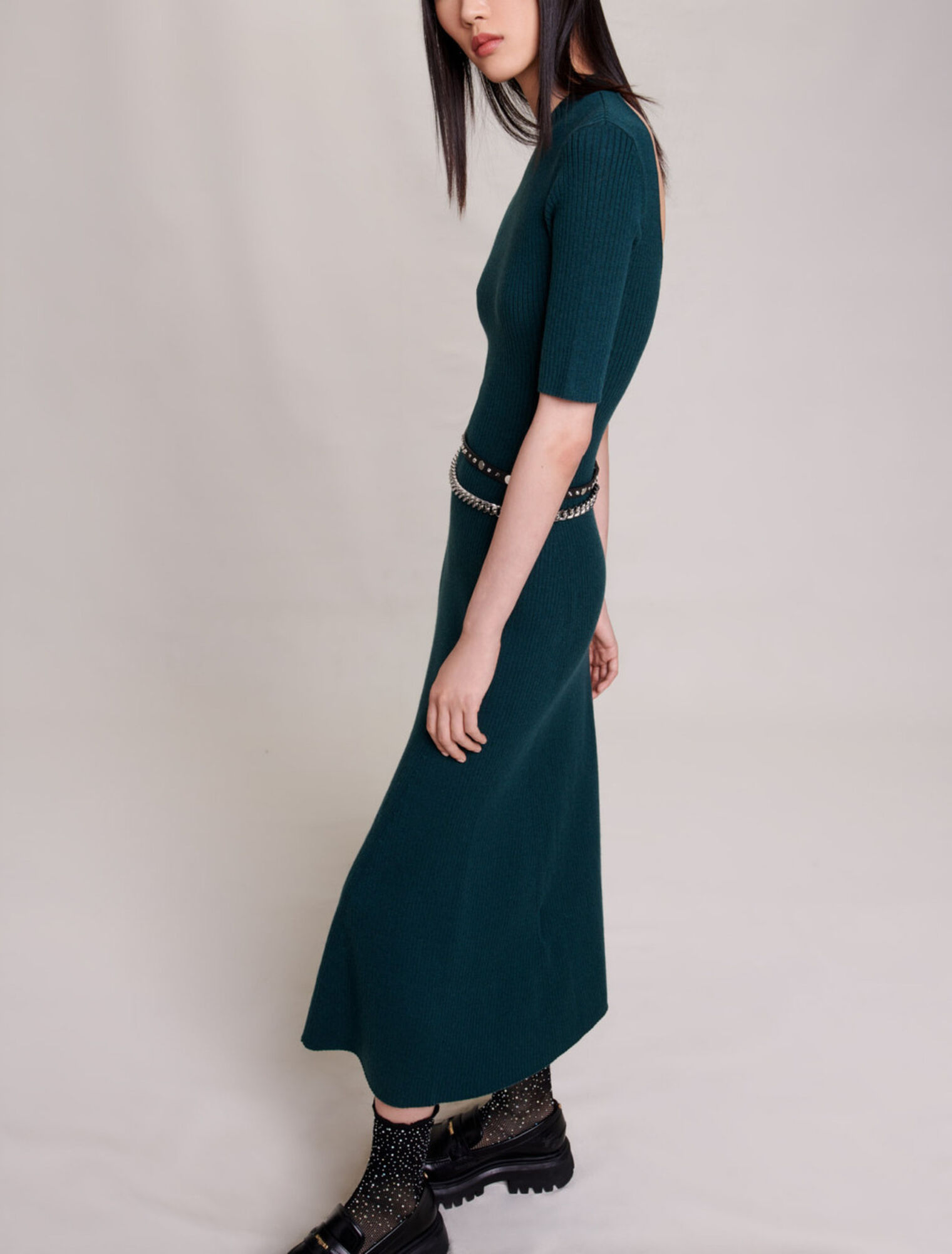 Langes Strickkleid