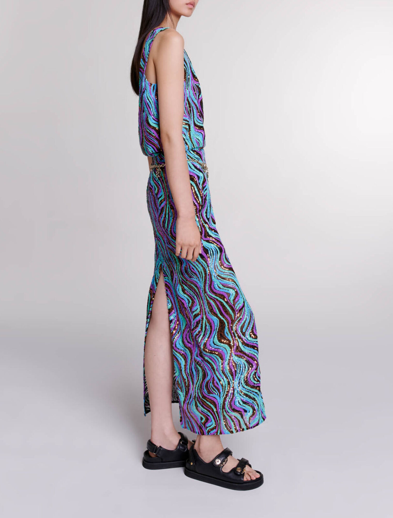 Langer Paillettenrock