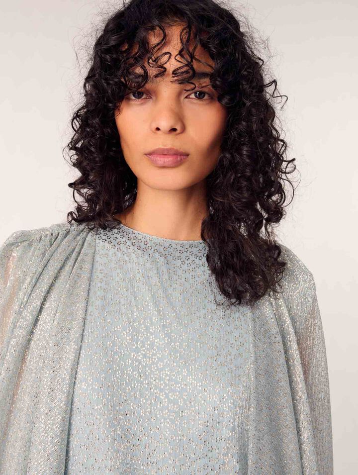 Langes Cape-Kleid aus Lurex