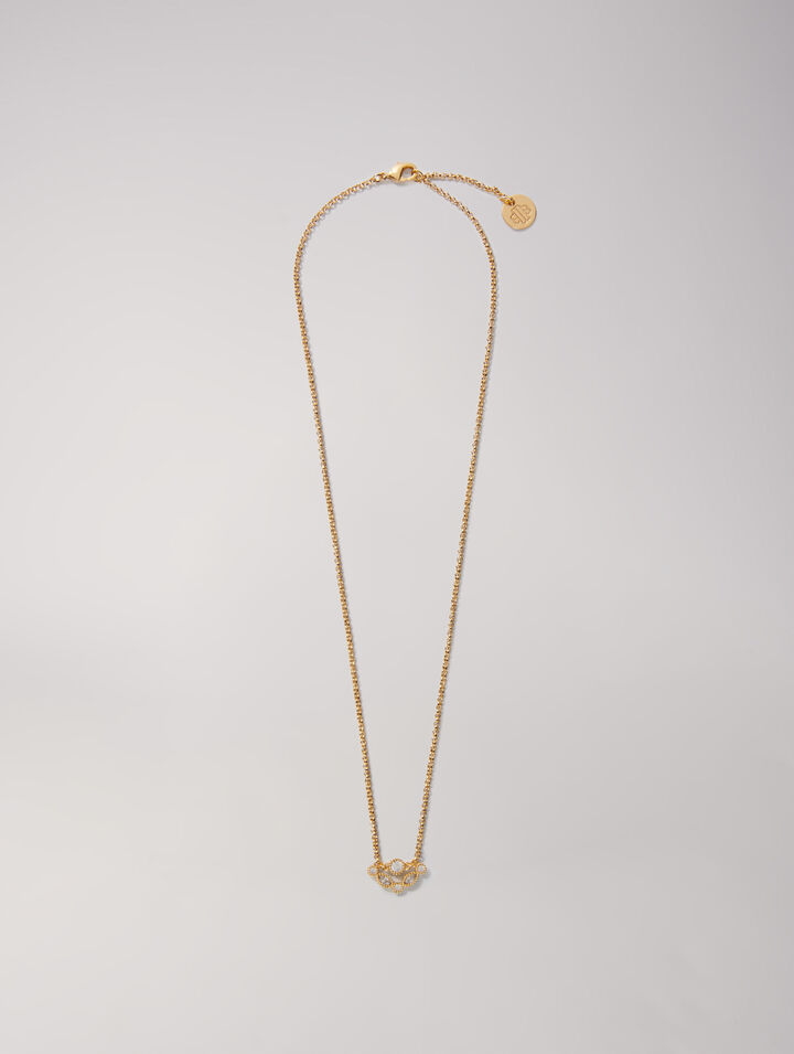 Goldfarbene Halskette mit Strass