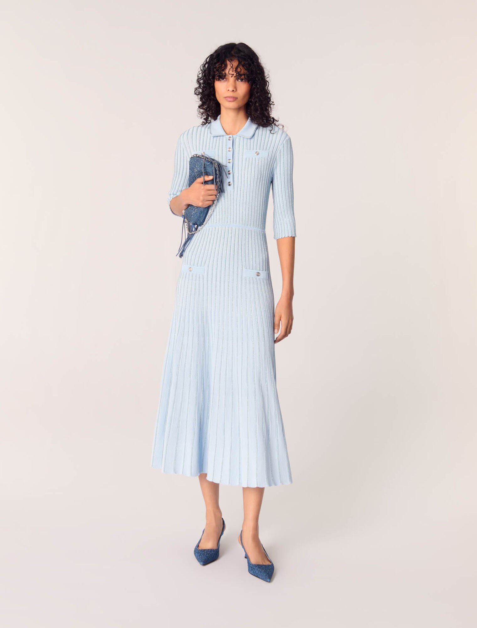 Midikleid aus Rippstrick