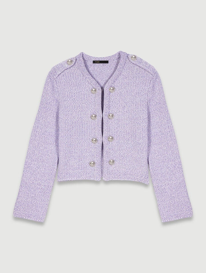 Kurze Strickjacke mit Pailletten