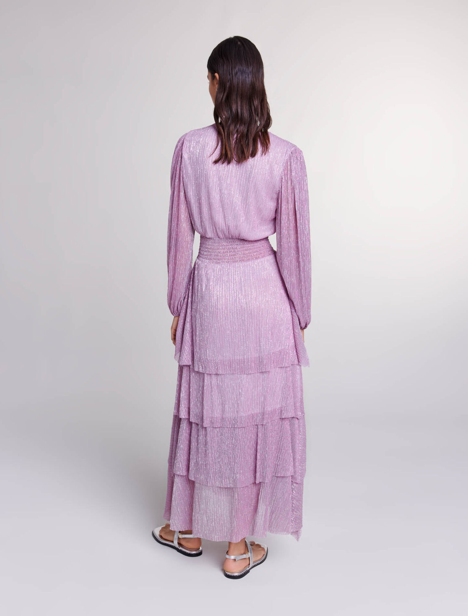 Langes Kleid mit Volants