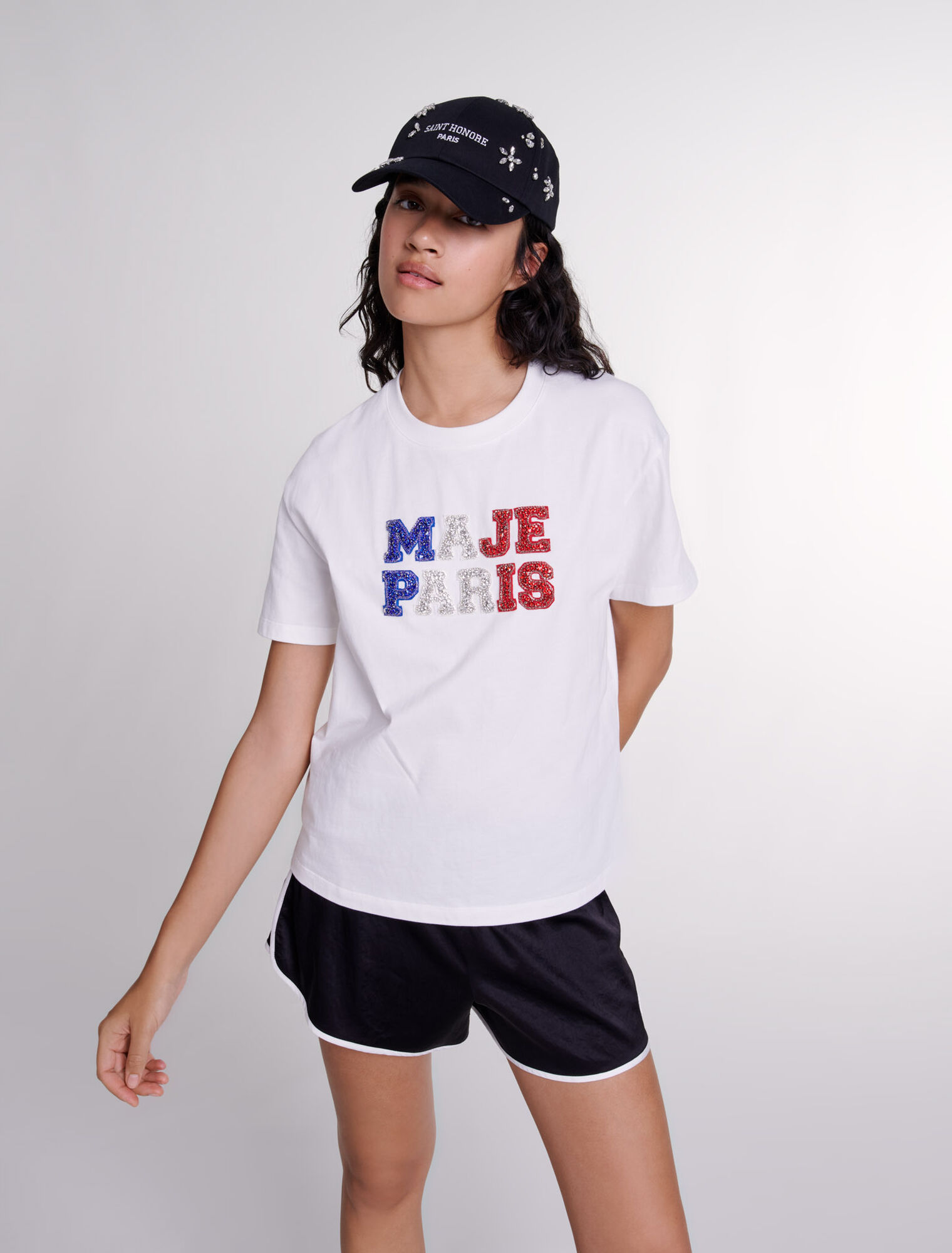 T-Shirt „Maje Paris“ mit Strass