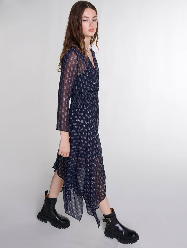 Asymmetrisches langes Kleid