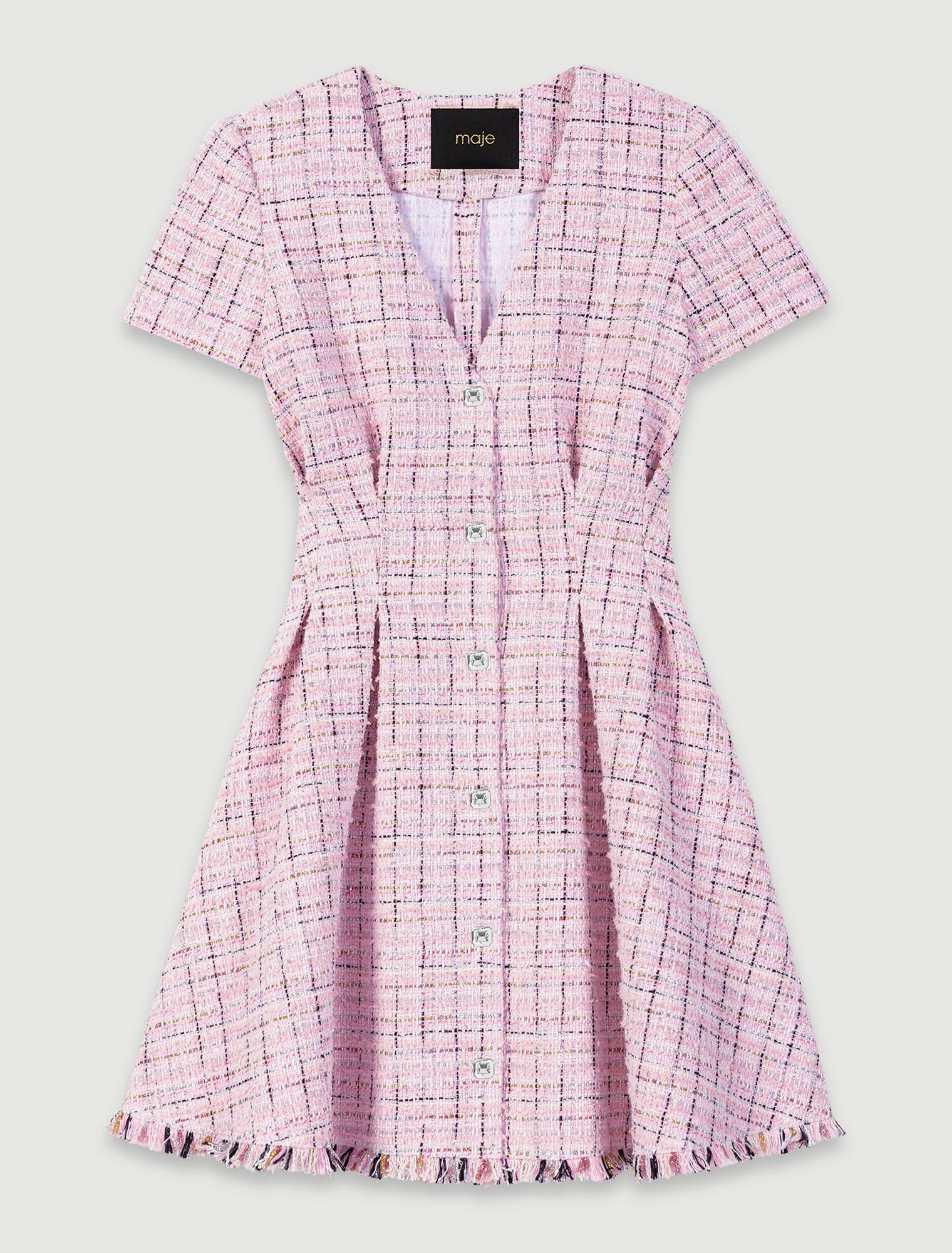 Kurzes Babydoll-Kleid aus Tweed