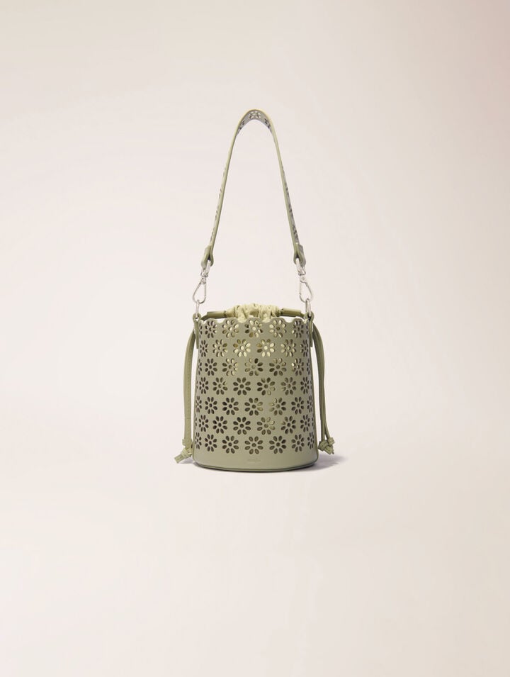 Bucket Bag aus perforiertem Leder