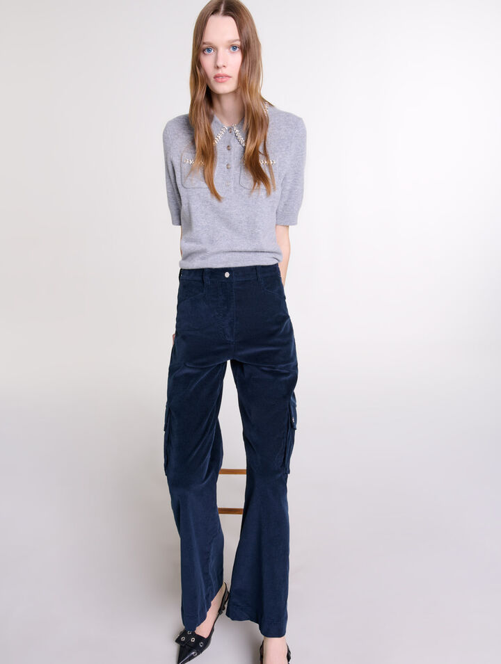 Cargohose aus Velours