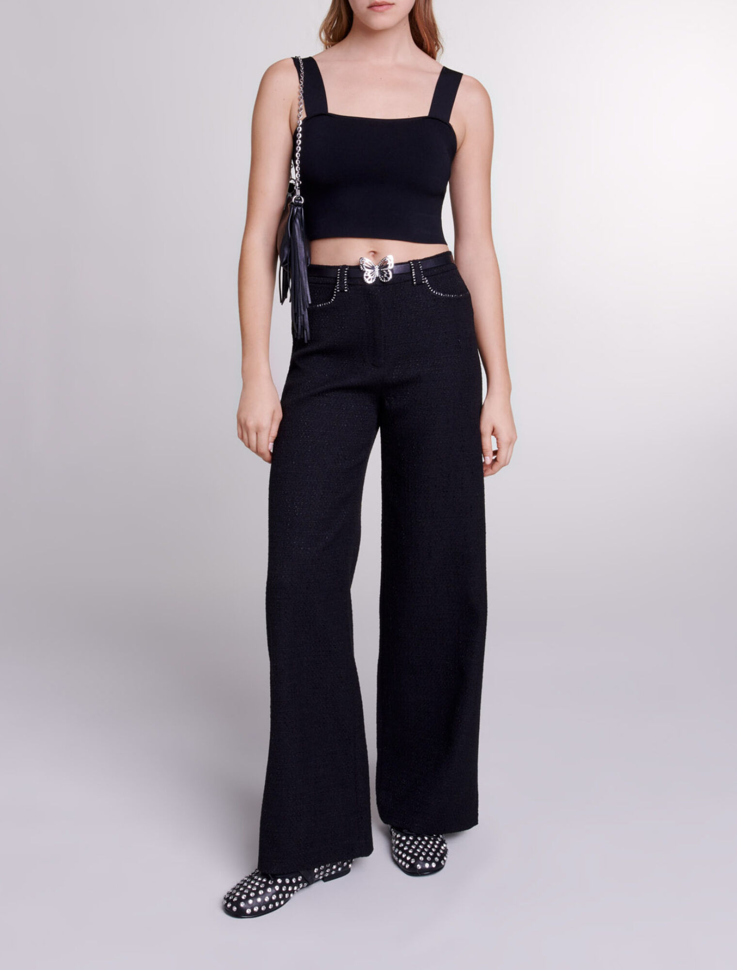 Weite Tweed-Hose