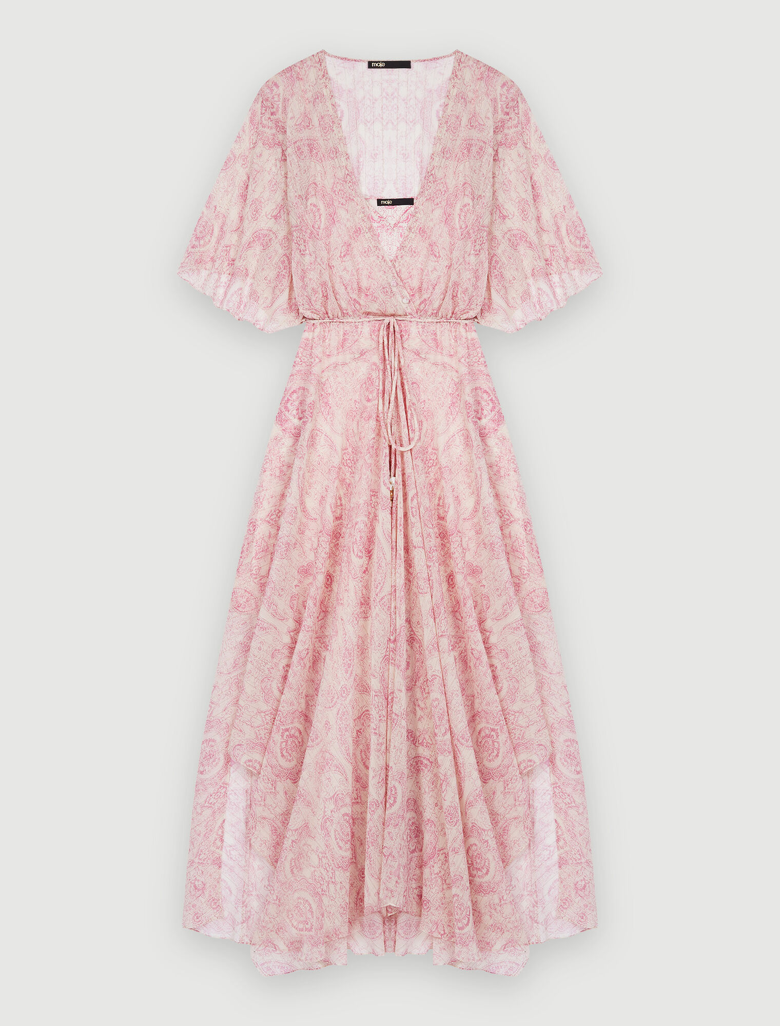 Fließendes Schalkleid mit Kaschmirdruck