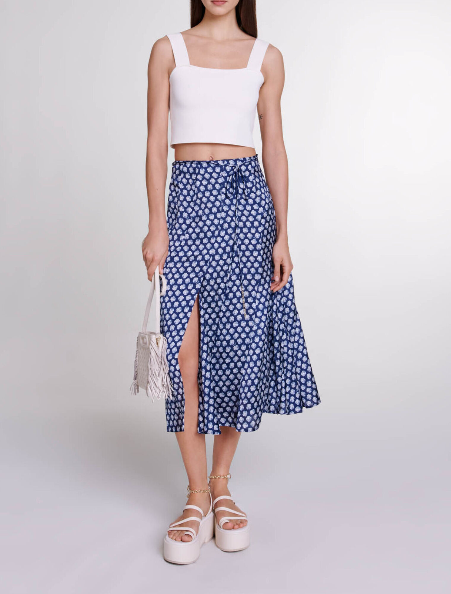 Halblanger Satinrock