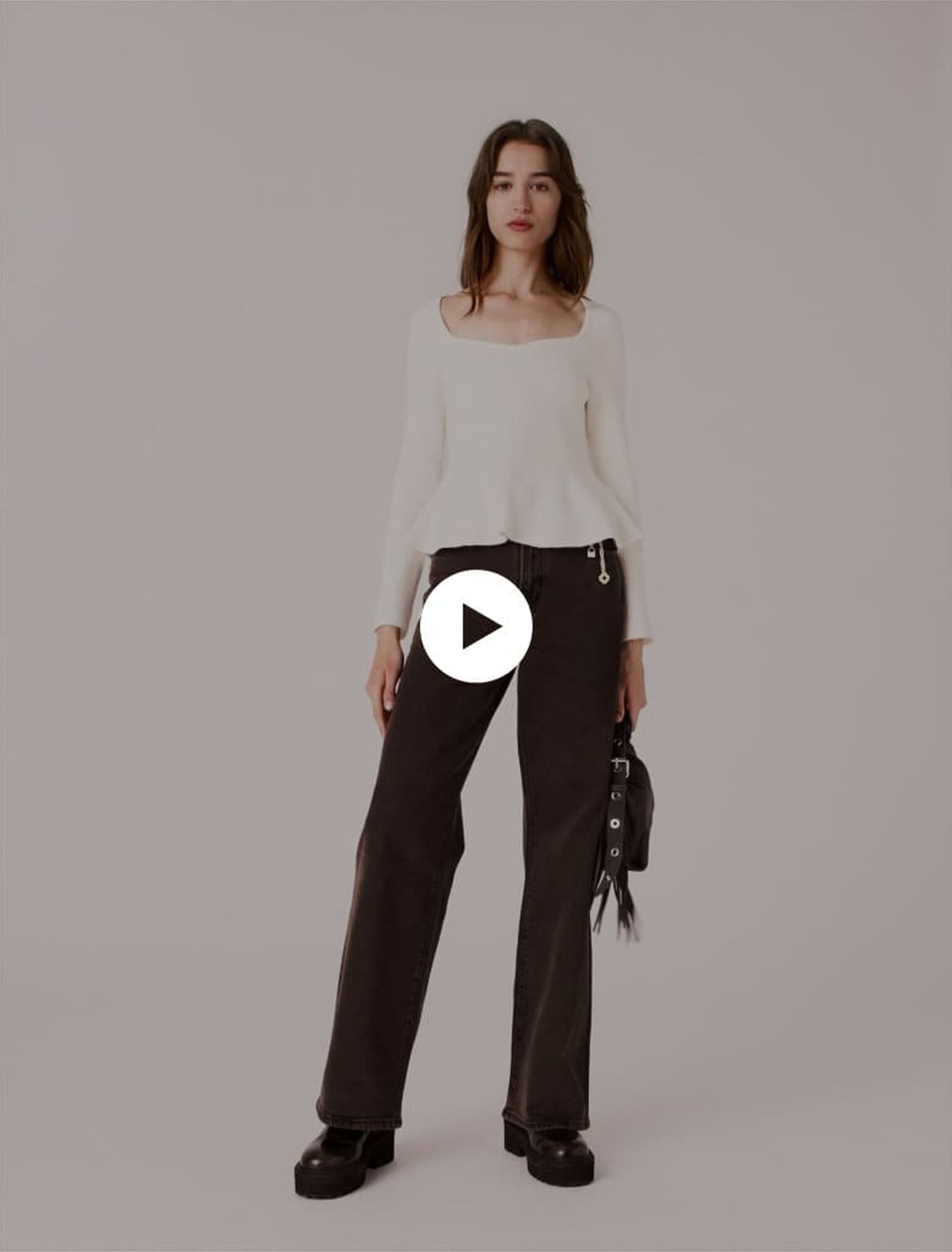 Bootcut-Jeans mit Kette