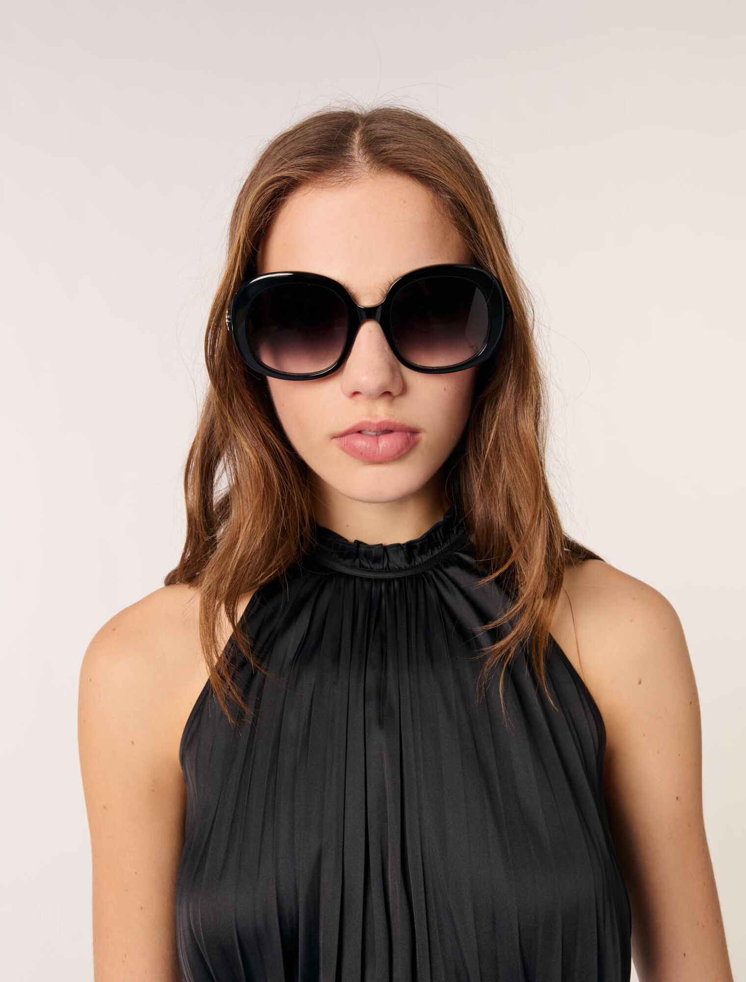 Plissiertes Top aus Satin