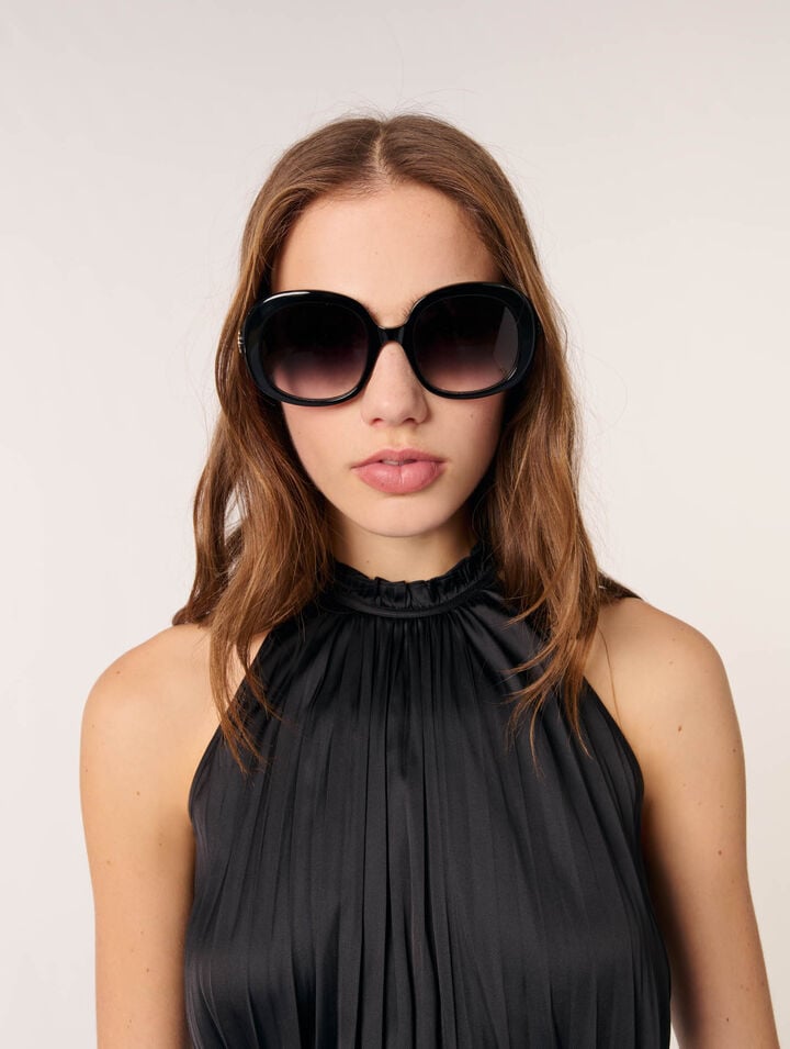 Plissiertes Top aus Satin