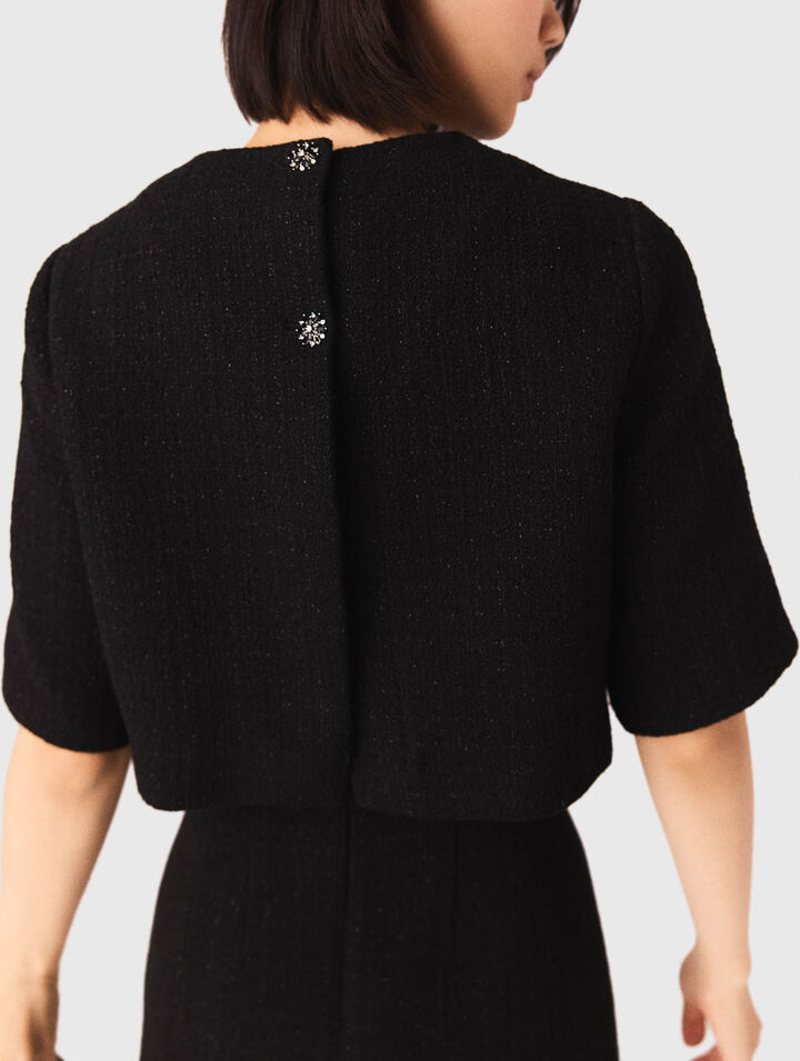 Glänzendes 2-in-1-Tweed-Kleid