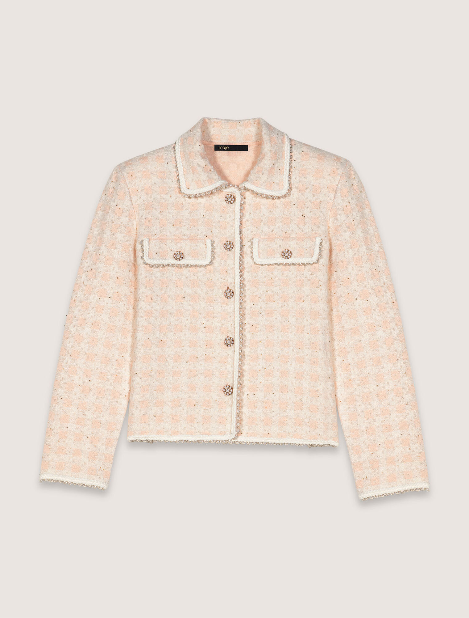 Strickjacke in Tweed-Optik