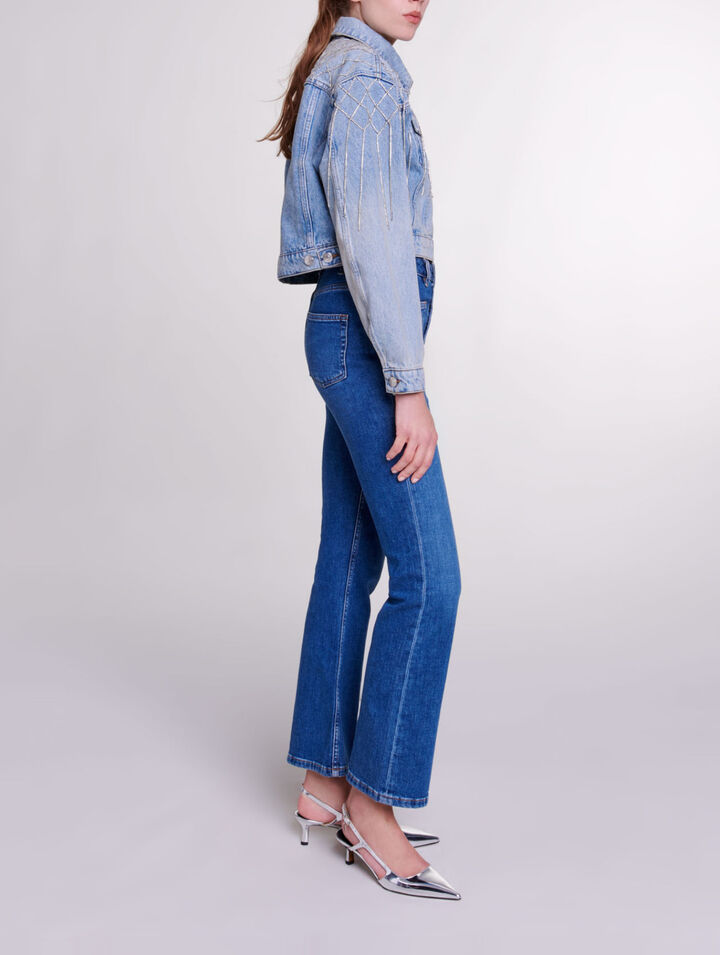 Blouson aus Jeans mit Strass