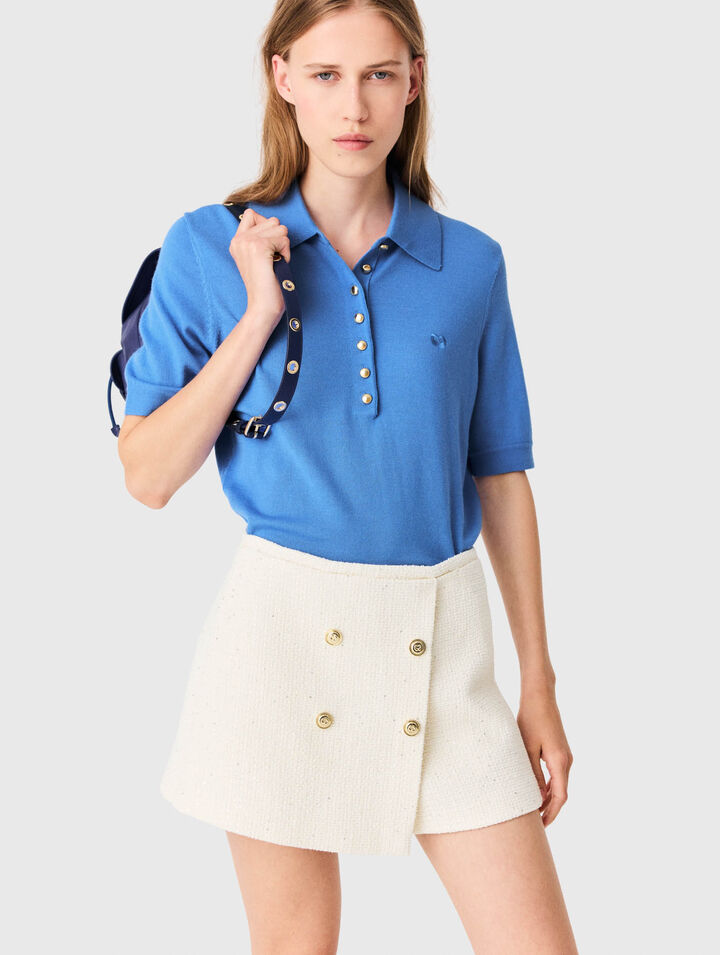 Trompe-l'Oeil-Shorts aus Tweed