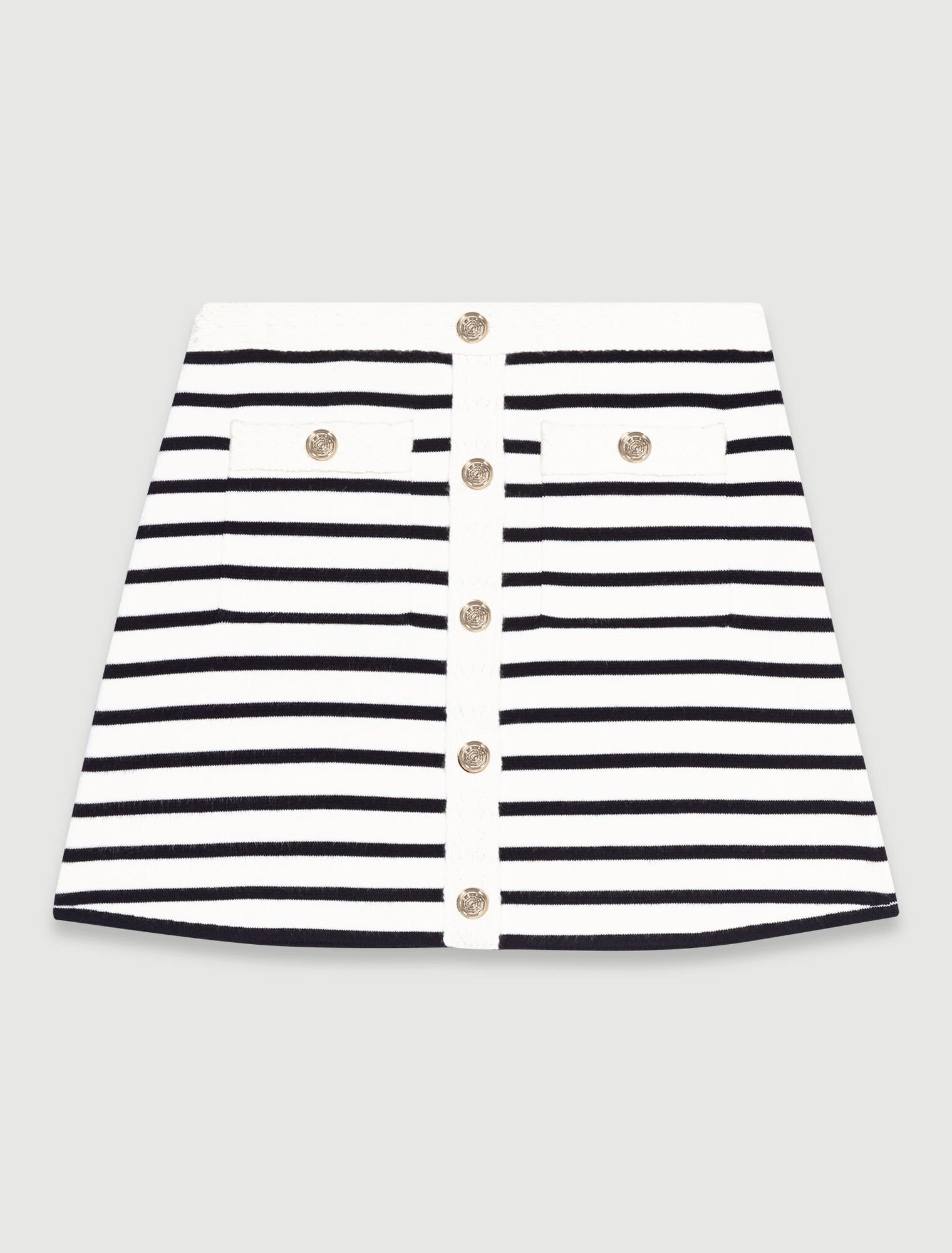 Kurzer gestreifter Strickrock
