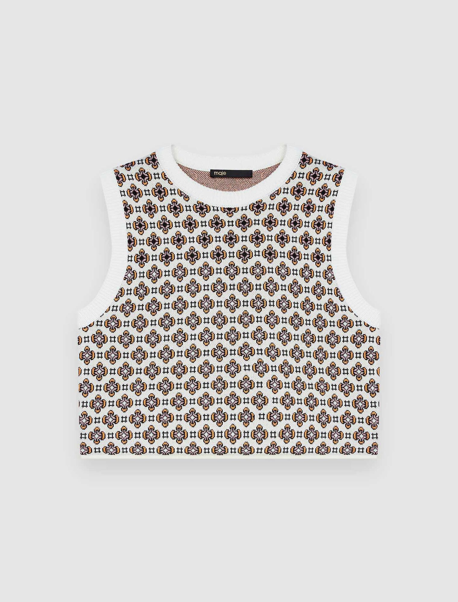 Ärmelloser Pullover aus  Jacquard