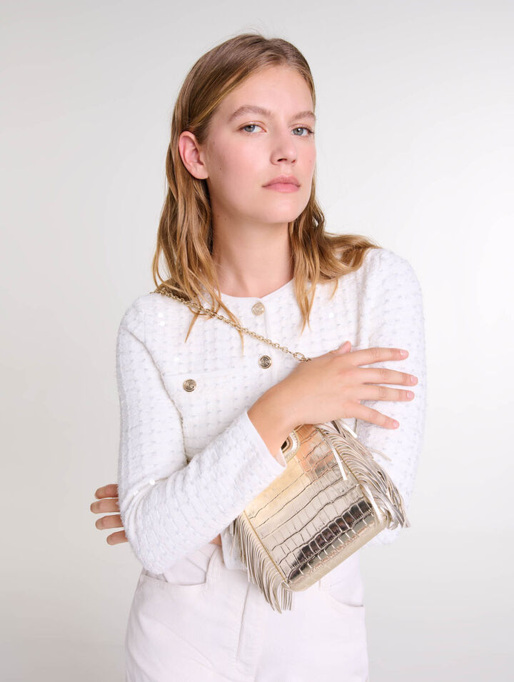 Strickcardigan mit Pailletten