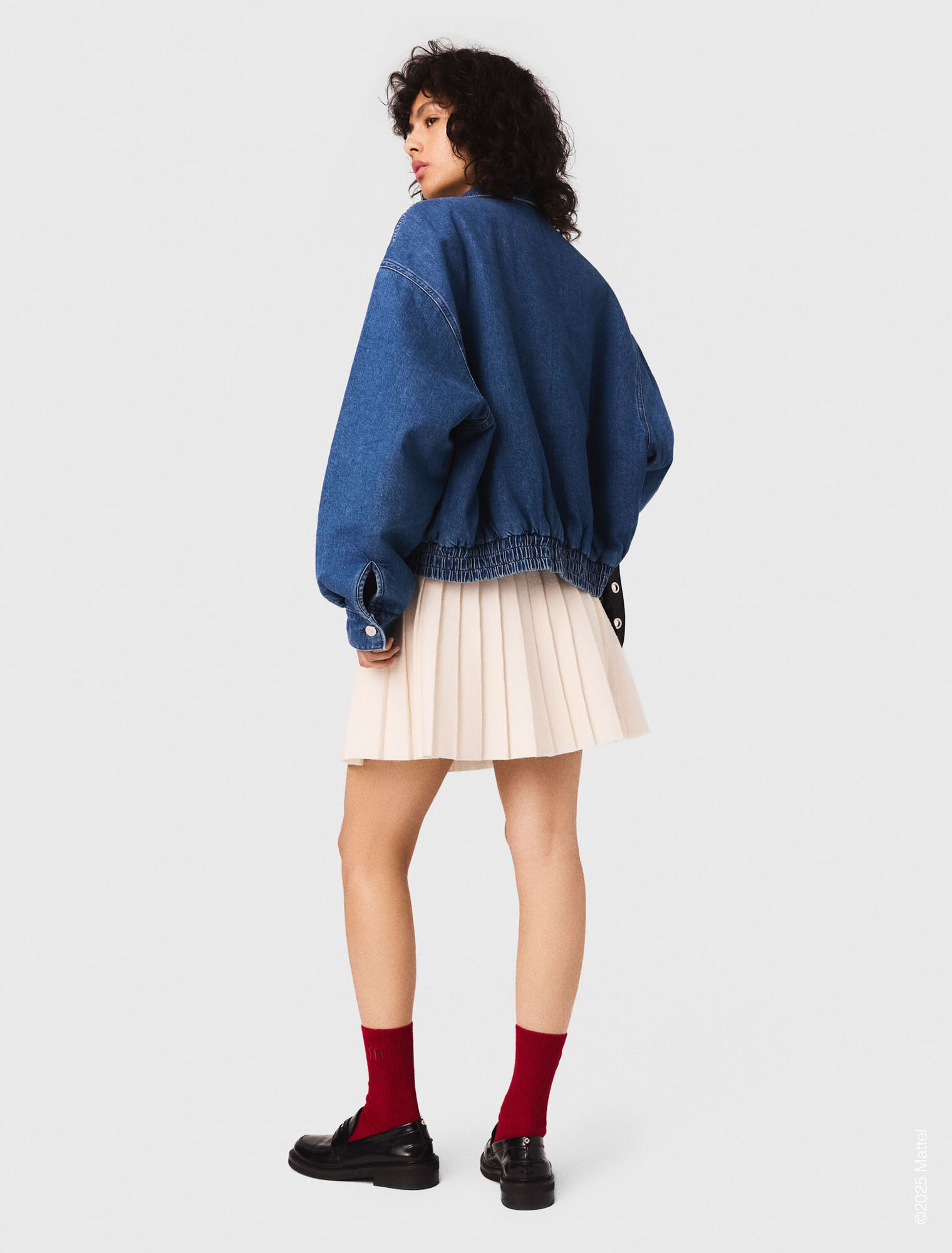 Oversize-Denimjacke mit Stickerei