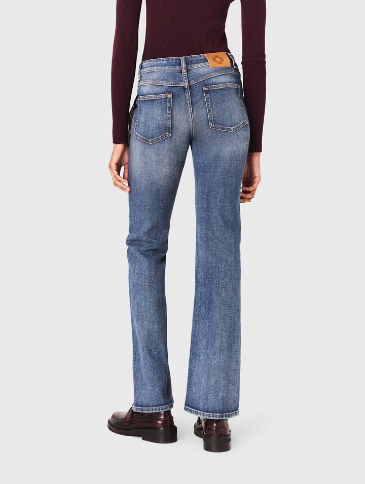 Bootcut-Jeans mit Ziptaschen