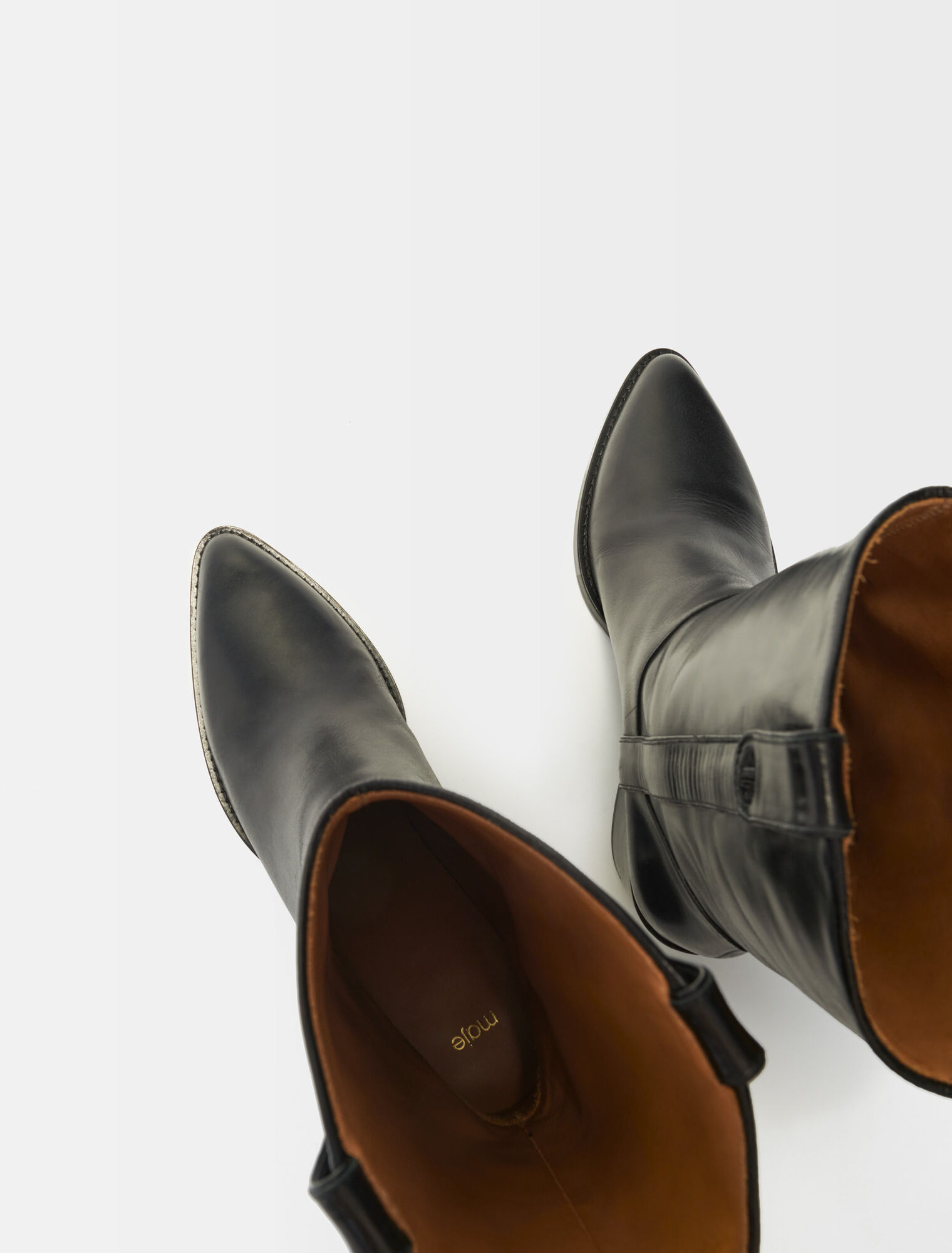 Lederstiefel mit Absatz