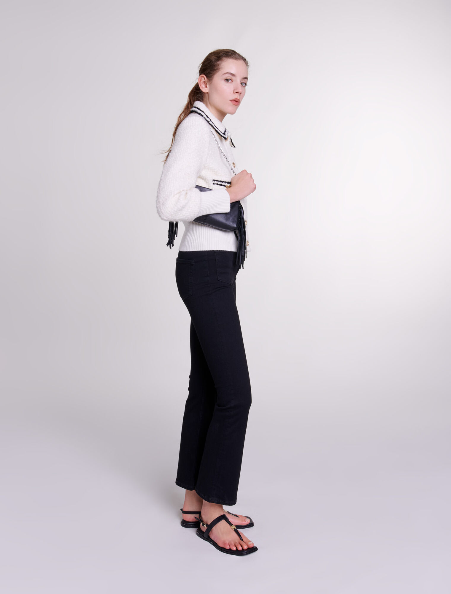 Tweed-Blouson in Kontrastoptik