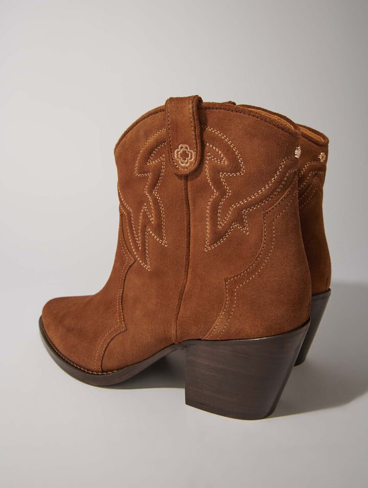 Santiags Stiefeletten Veloursleder