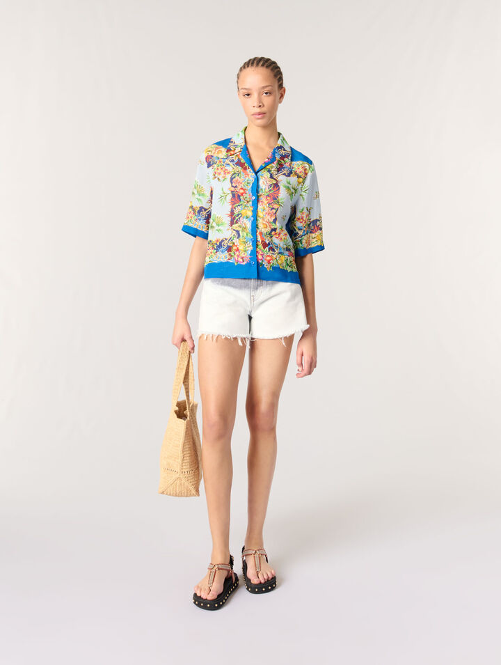 Kurze gemusterte Bluse