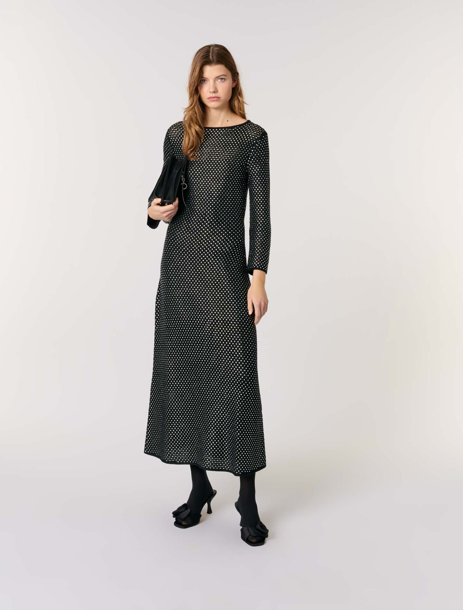 Langes Strass-Kleid