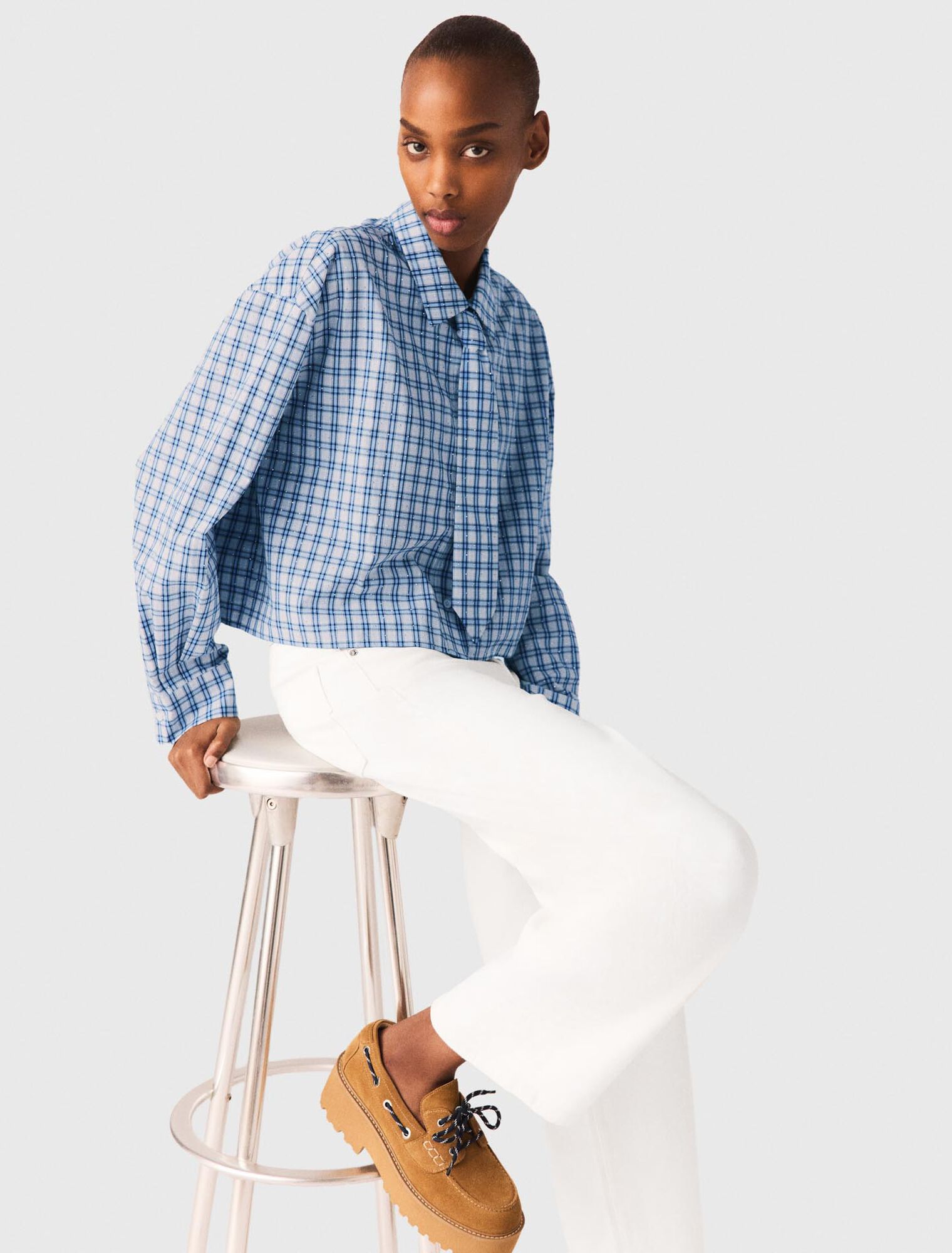 Strasshemd mit abnehmbarer Krawatte