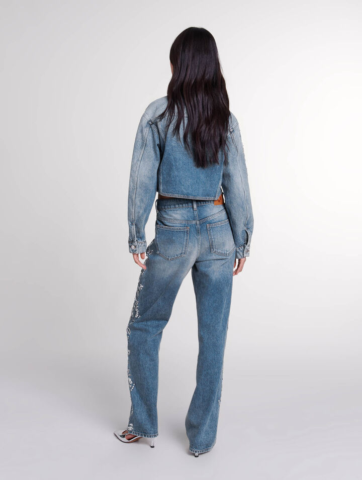 Blouson aus besticktem Denim 