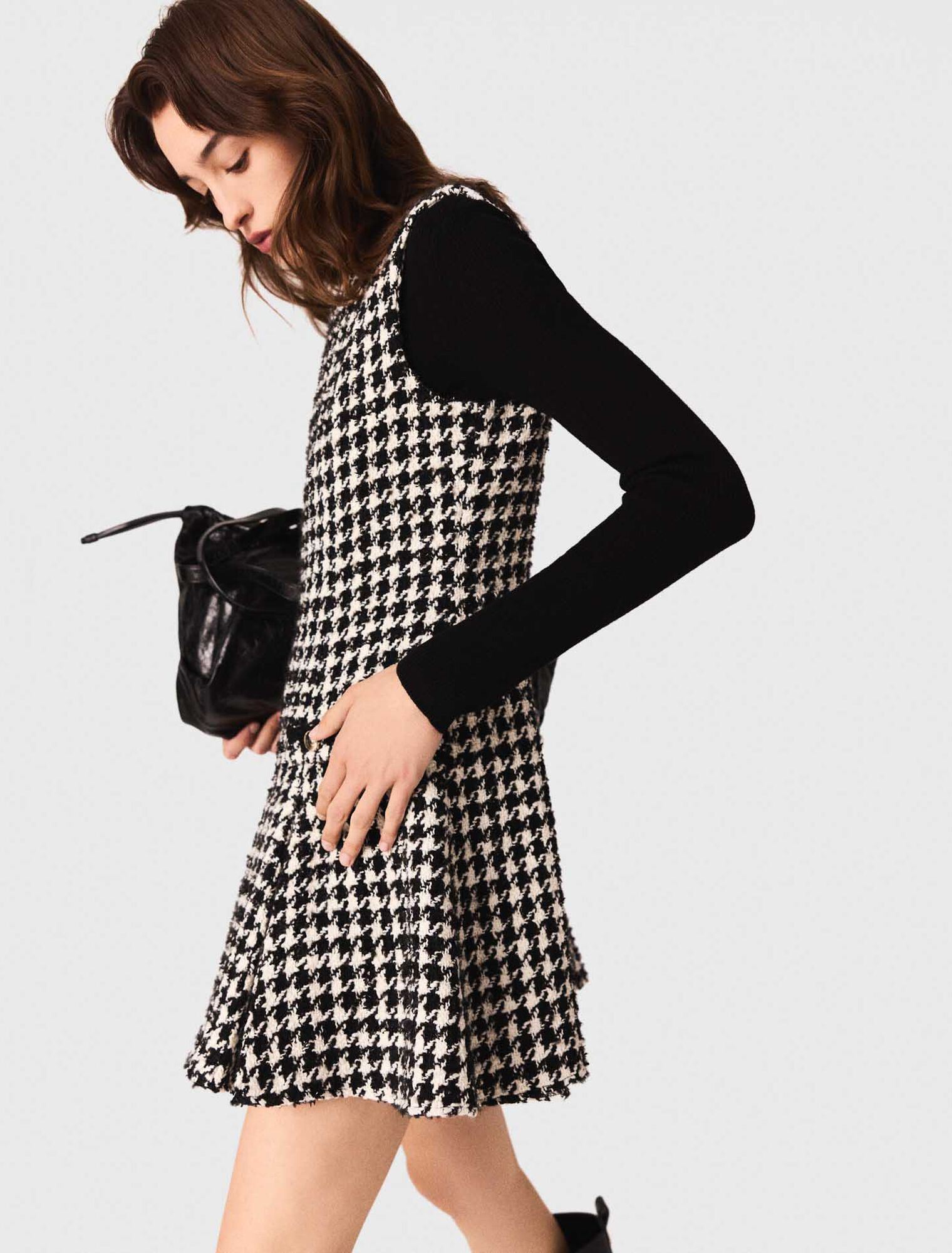 Ausgestelltes Tweed-Kleid