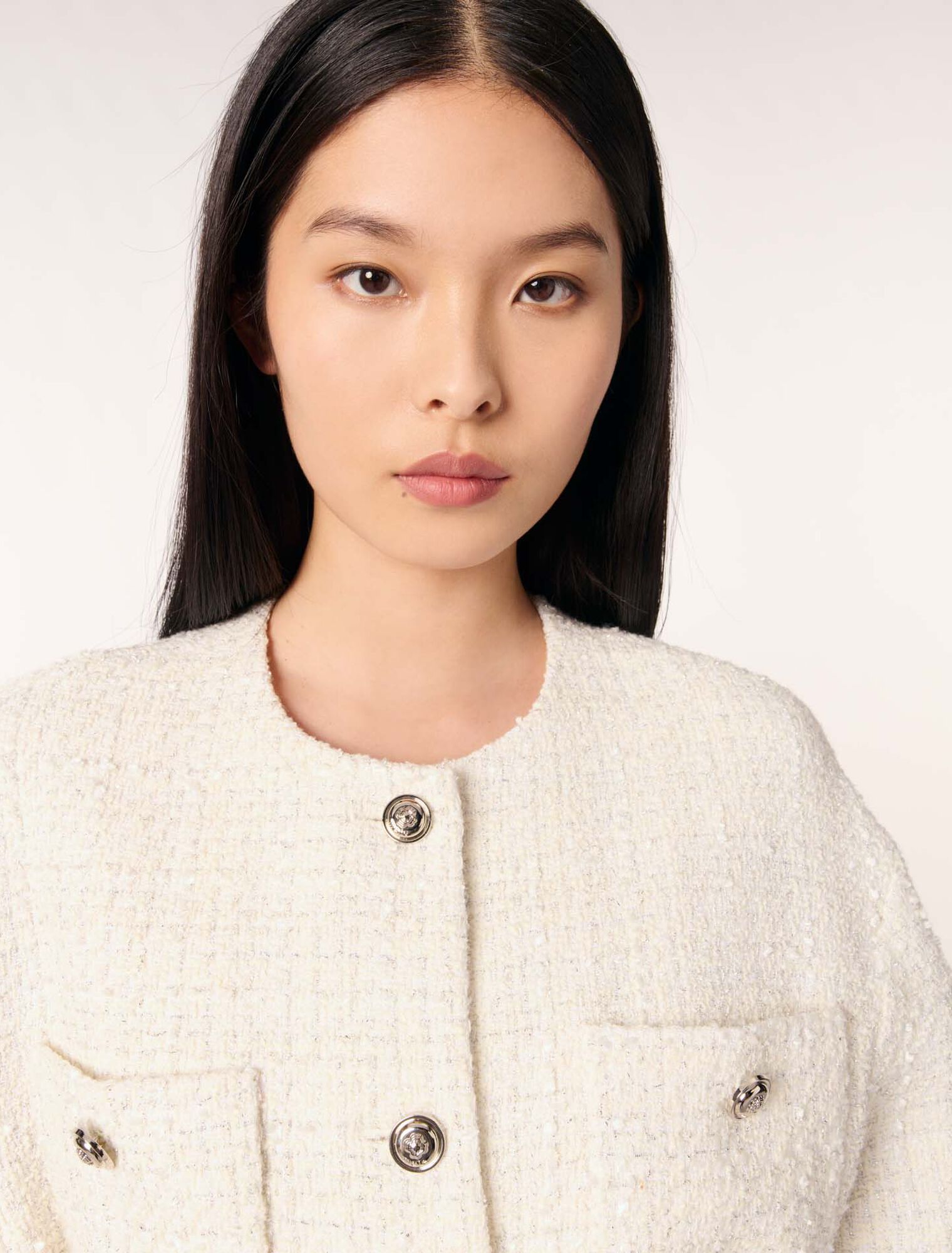Jacke aus Tweed mit Gürtel