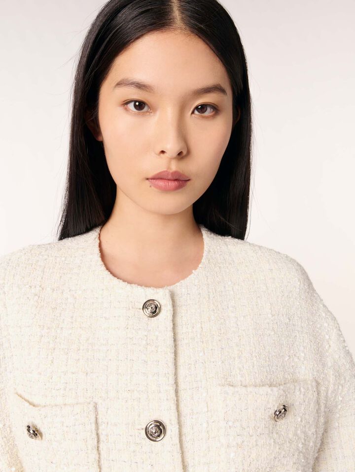 Jacke aus Tweed mit Gürtel