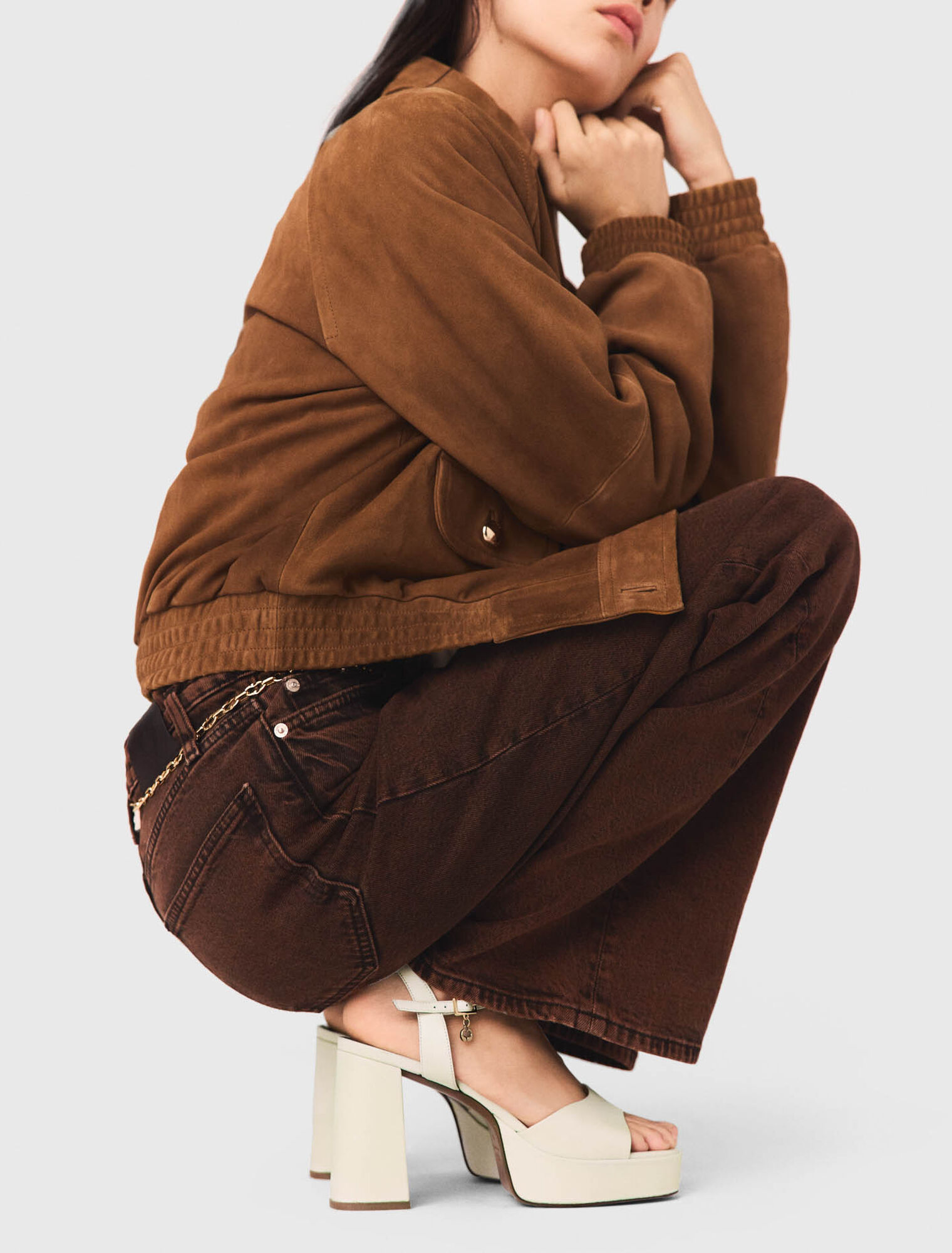 Plateau-Sandalen aus Leder