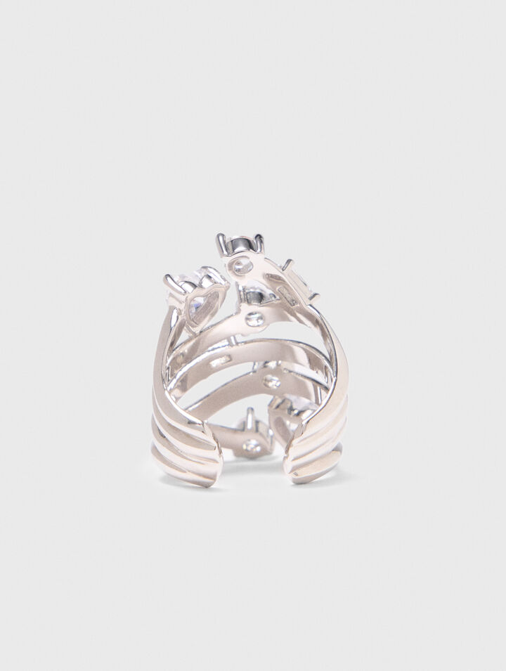 Mehrreihiger Ring mit Strass