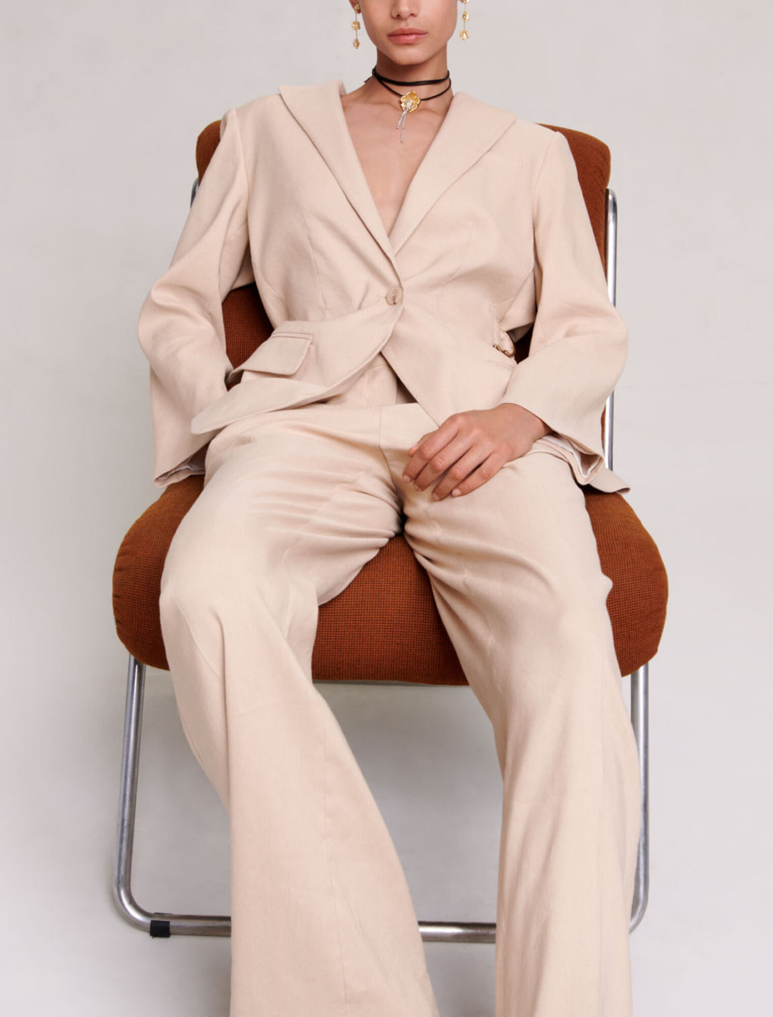 Jacke aus Leinenmischgewebe