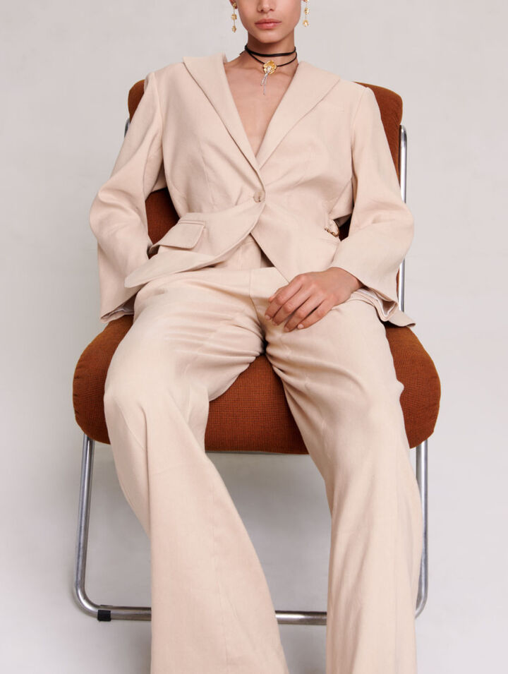 Jacke aus Leinenmischgewebe
