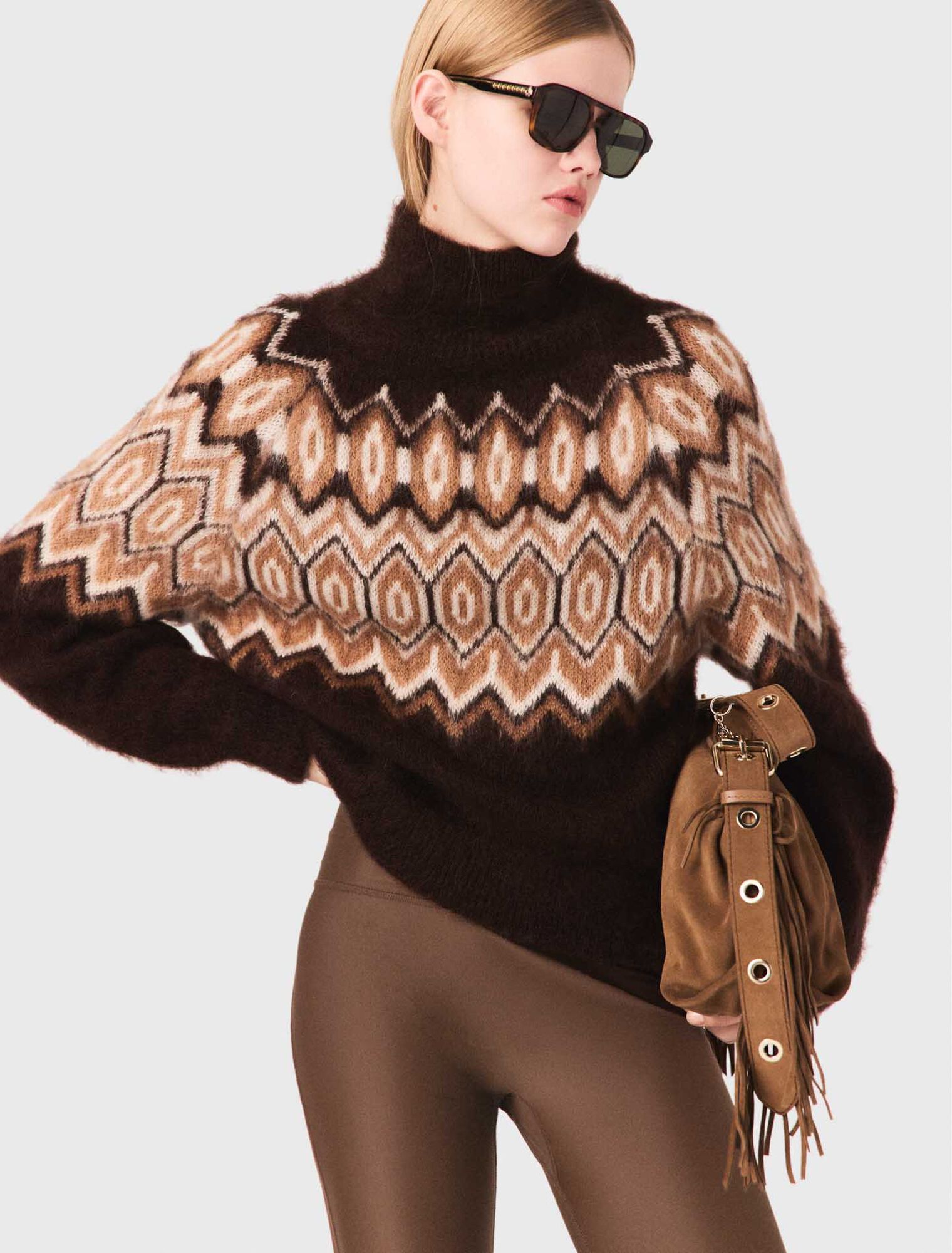 Fairisle-Pullover mit Stehkragen