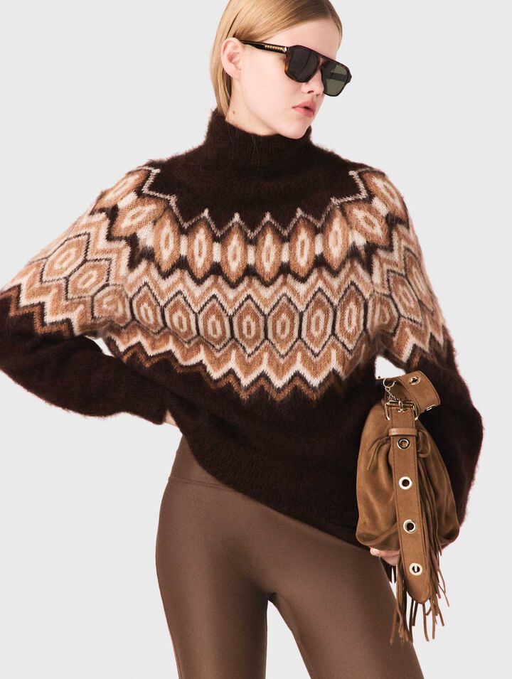 Fairisle-Pullover mit Stehkragen