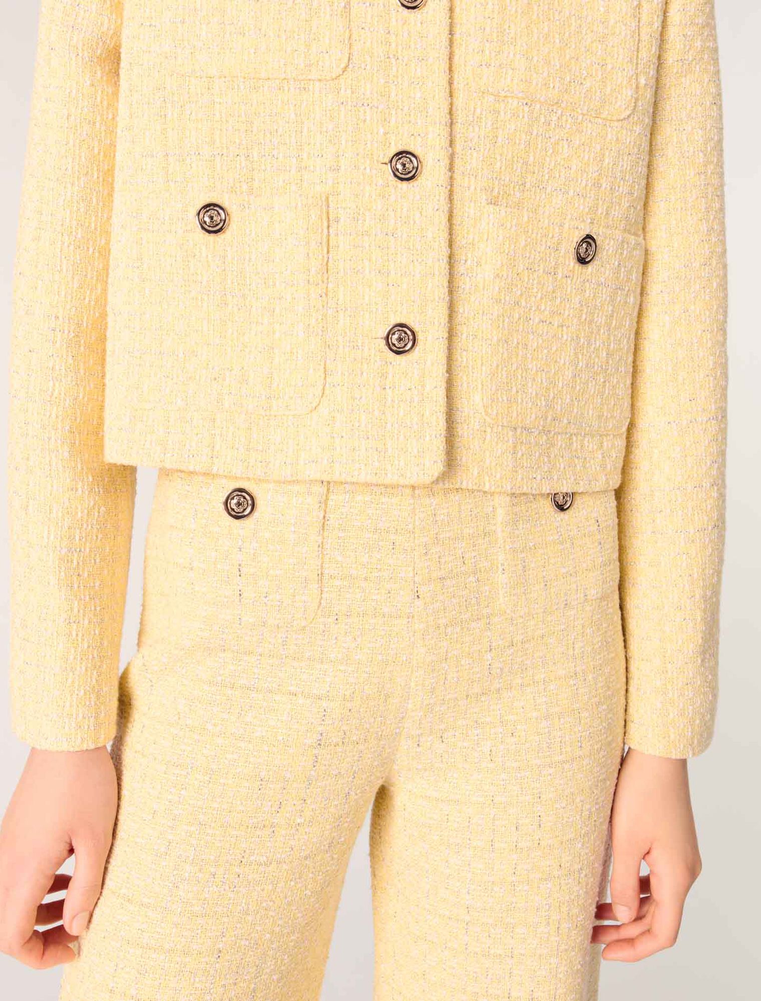 Gerade Tweed-Hose mit Lurex