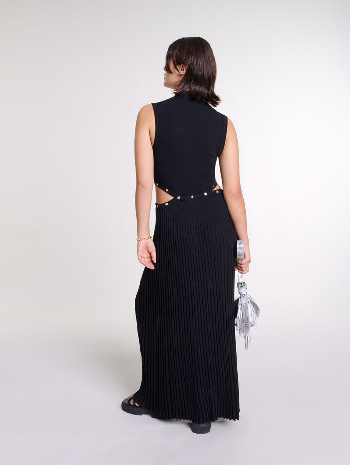 Langes Kleid aus Rippstrick