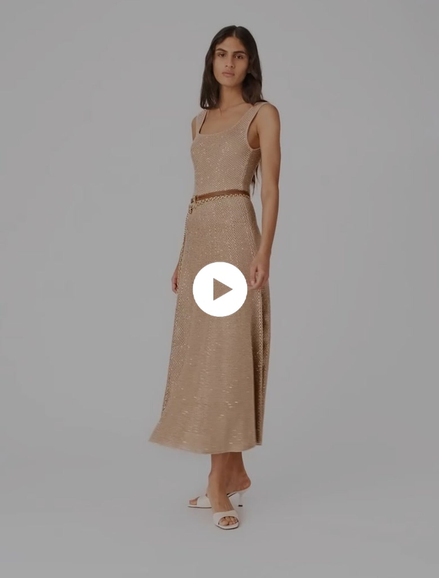 Langes Strickkleid mit Strass