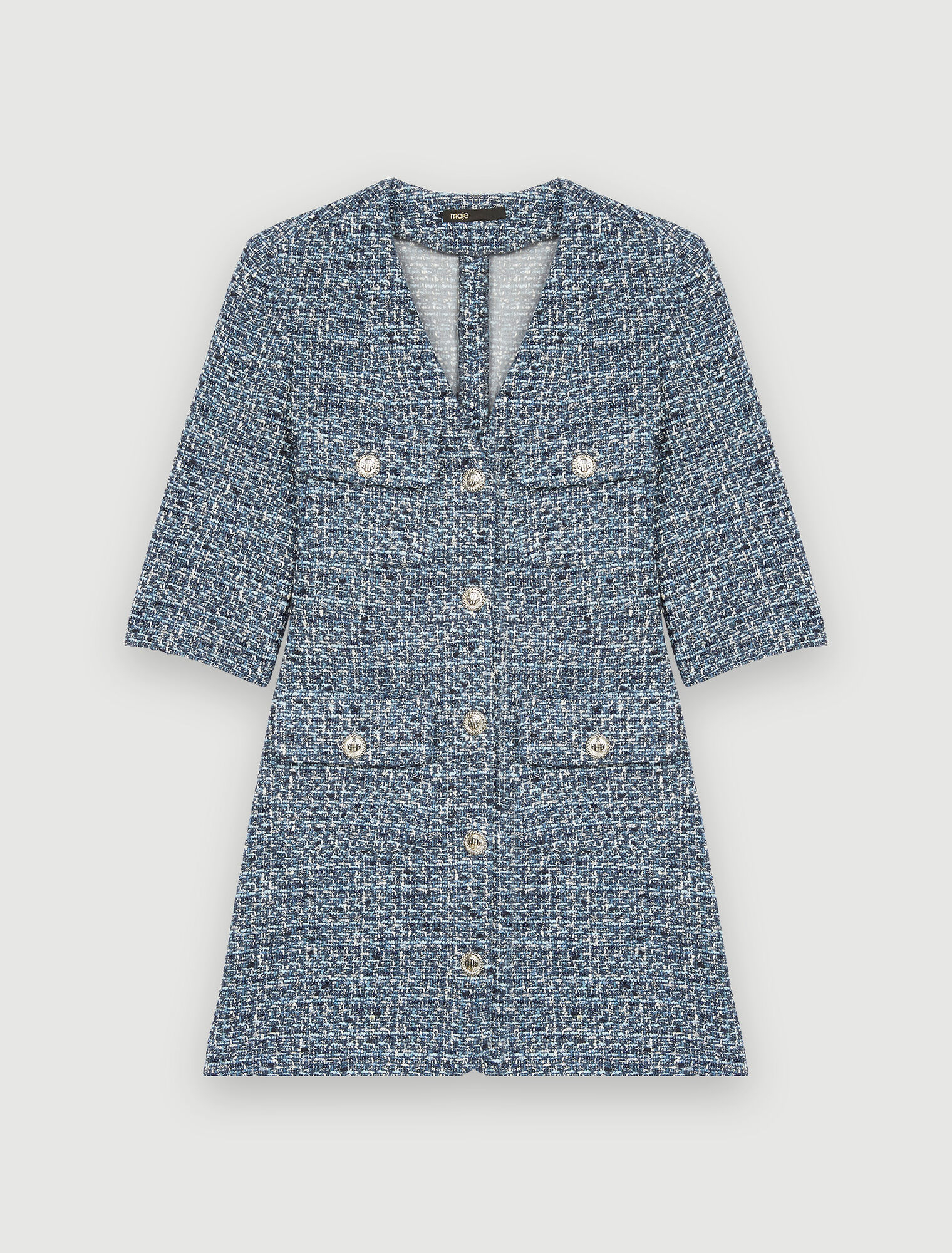 Tailliertes Tweed-Kleid
