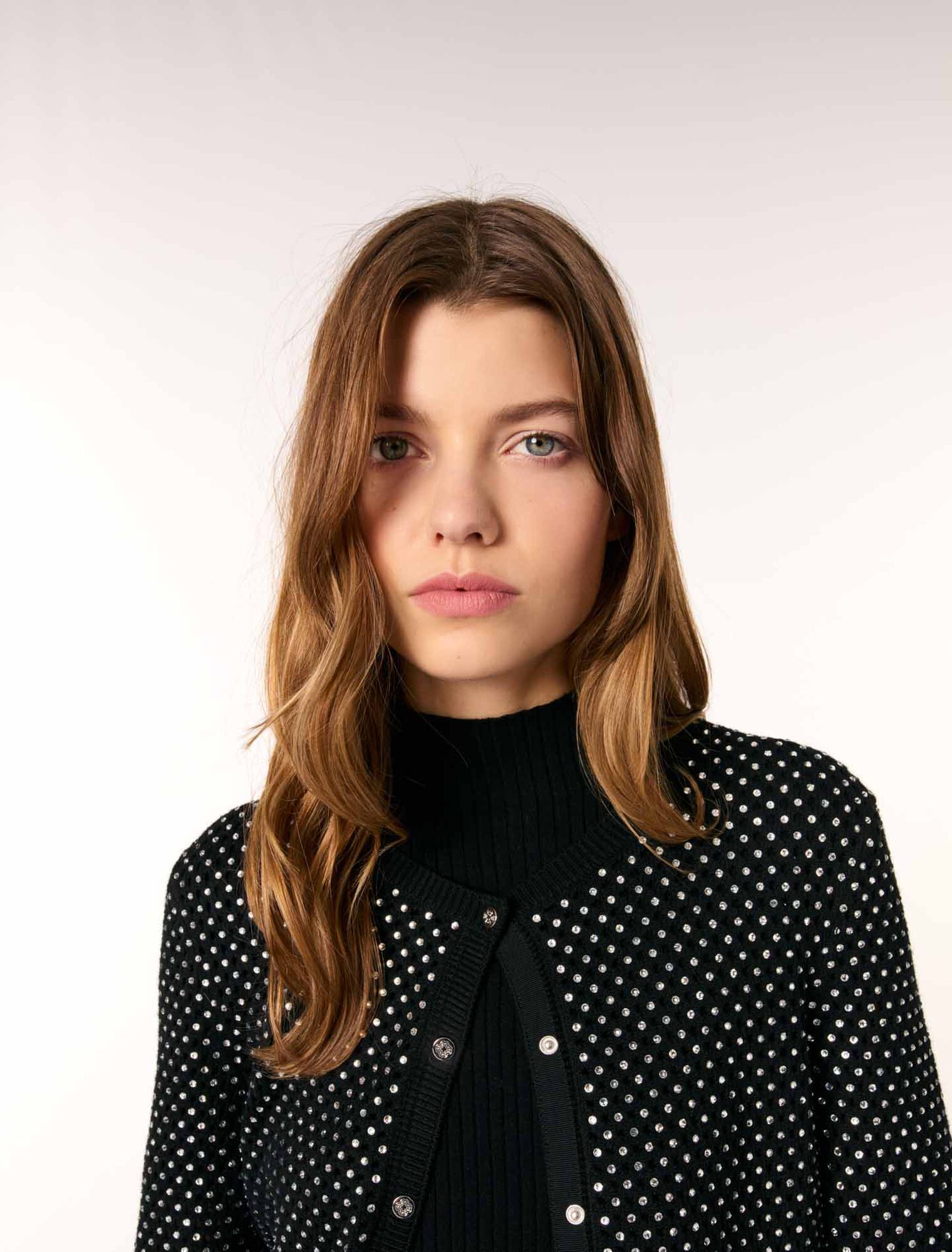 Cardigan mit Strass-Verzierung