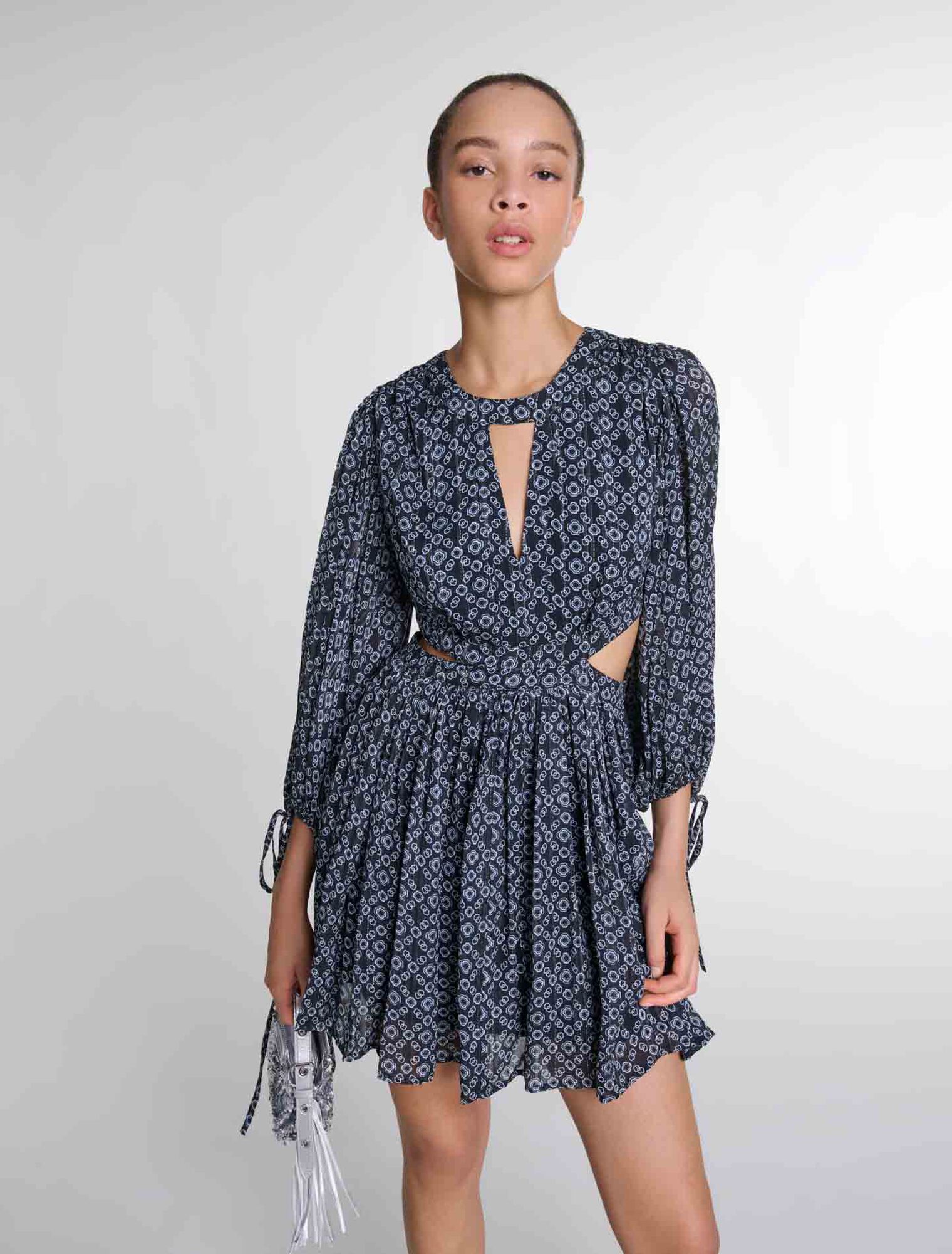 Kurzes Kleid mit Clover-Print